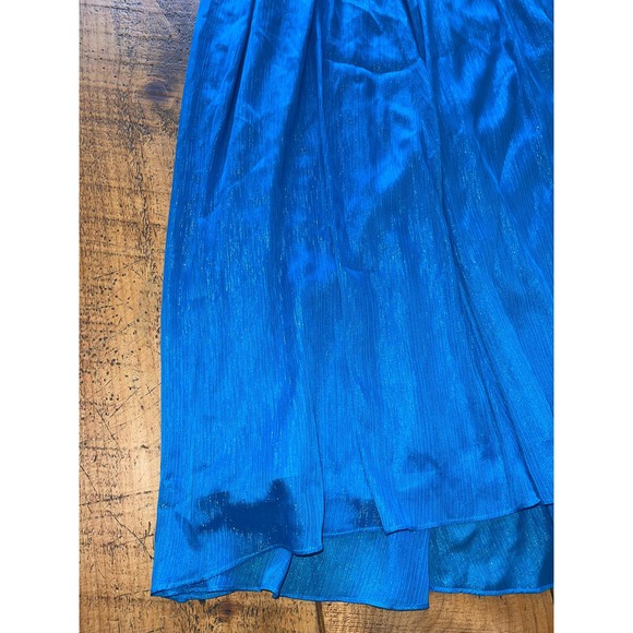 Womens Aidan Mattox Blue Sparkly Spaghetti Strap Long Maxi Gown Dress 6 - Picture 8 of 12